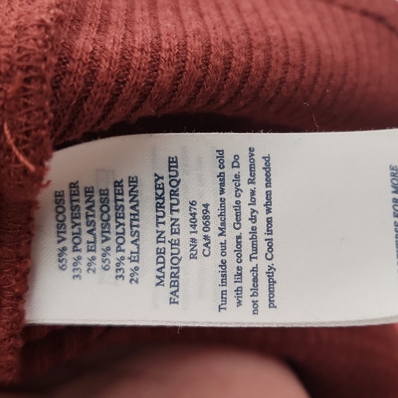 Faherty Sweater Womens Ribbed  Turtleneck Large Rust Brown Y2K - Picture 4 of 9